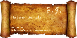 Halama Gergő névjegykártya